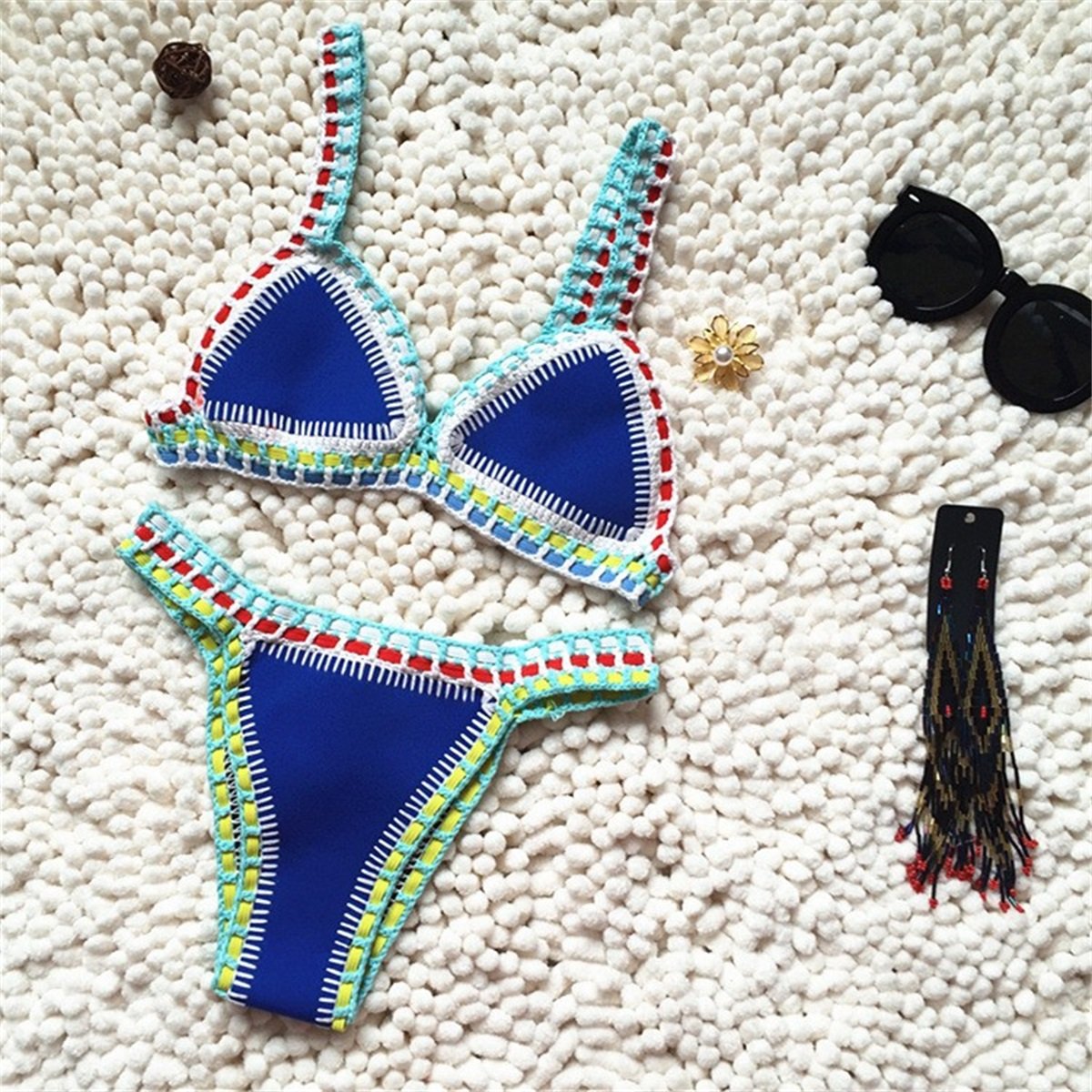 Pink Crochet Bikini 2026 Sexy Women Swimsuit Female Swimwear Micro Bikini Set Bandeau Swimming Suit
