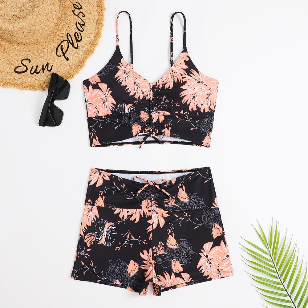 2026 High Waist Bikini Swimsuit Women Push Up Bikini Floral Swimsuit Print Bikini boxers Swimwear