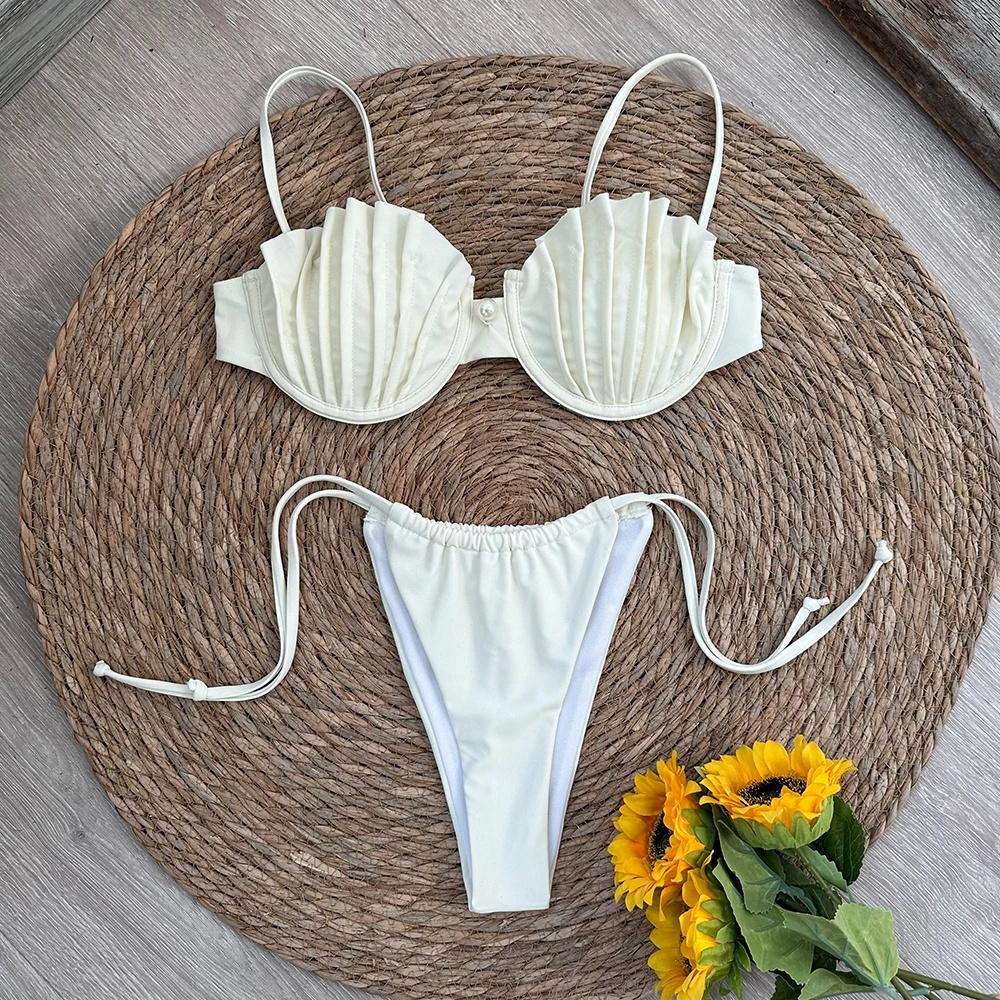 Sexy Shell Micro Bikini 2026 Women Swimsuit Female Swimwear Thong Bikinis Set Brazilian Beach Wear