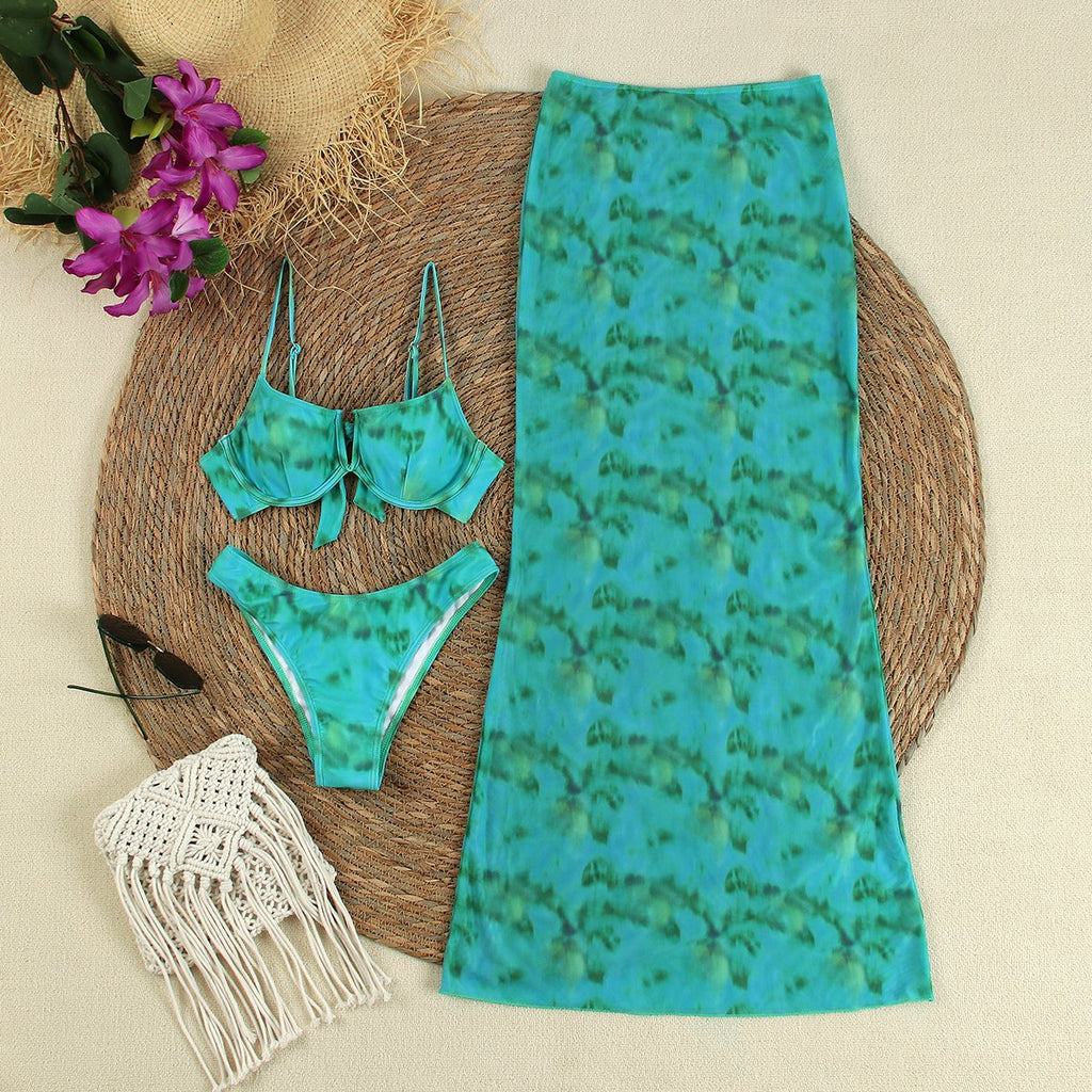 Sexy Tie-dye 3 pieces Bikinis 2026 Swimsuit For Women Swimwear Brazilian Bikini Set Biquini Female