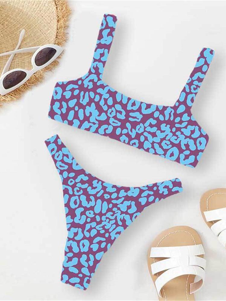 Sexy Micro Bikini 2026 Women Orange Leopard Push Up Padded Thong Swimsuit Female Cut Out Bathing