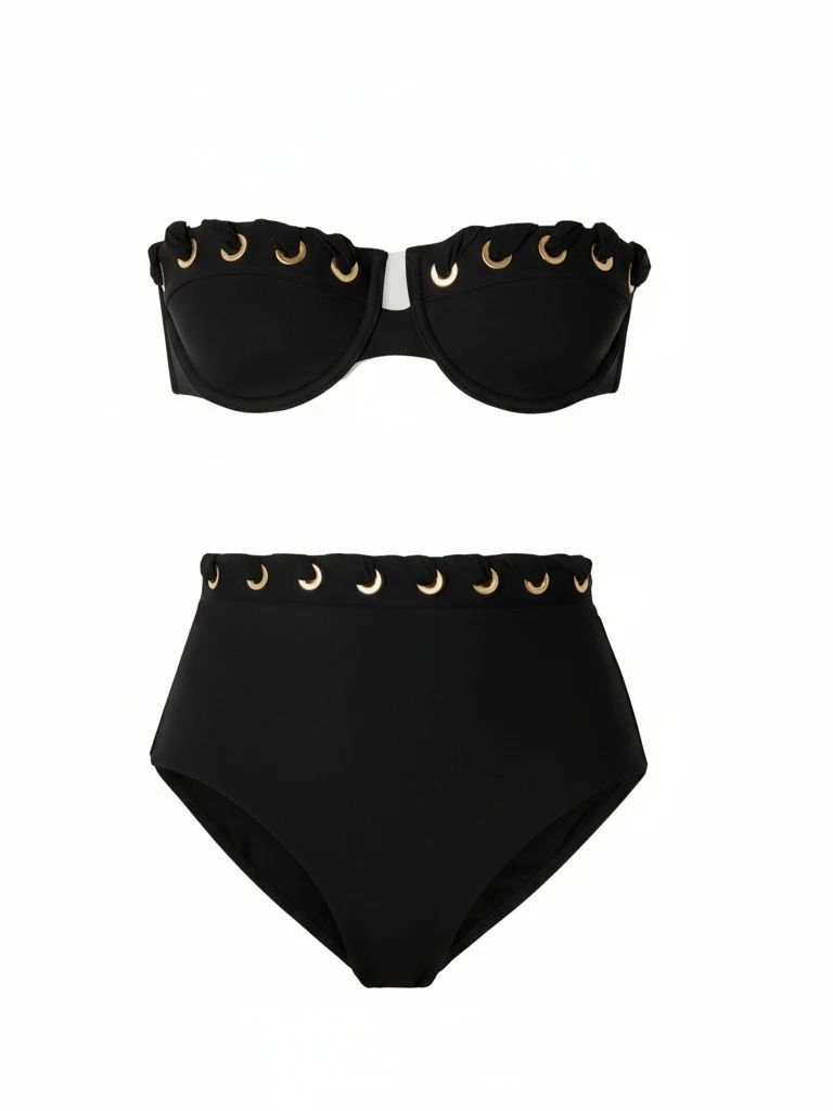 Sexy Underwire Bikini Swimsuit Braid High Waist Swimwear Women Brazilian Bikini Push Up Bathing Suit