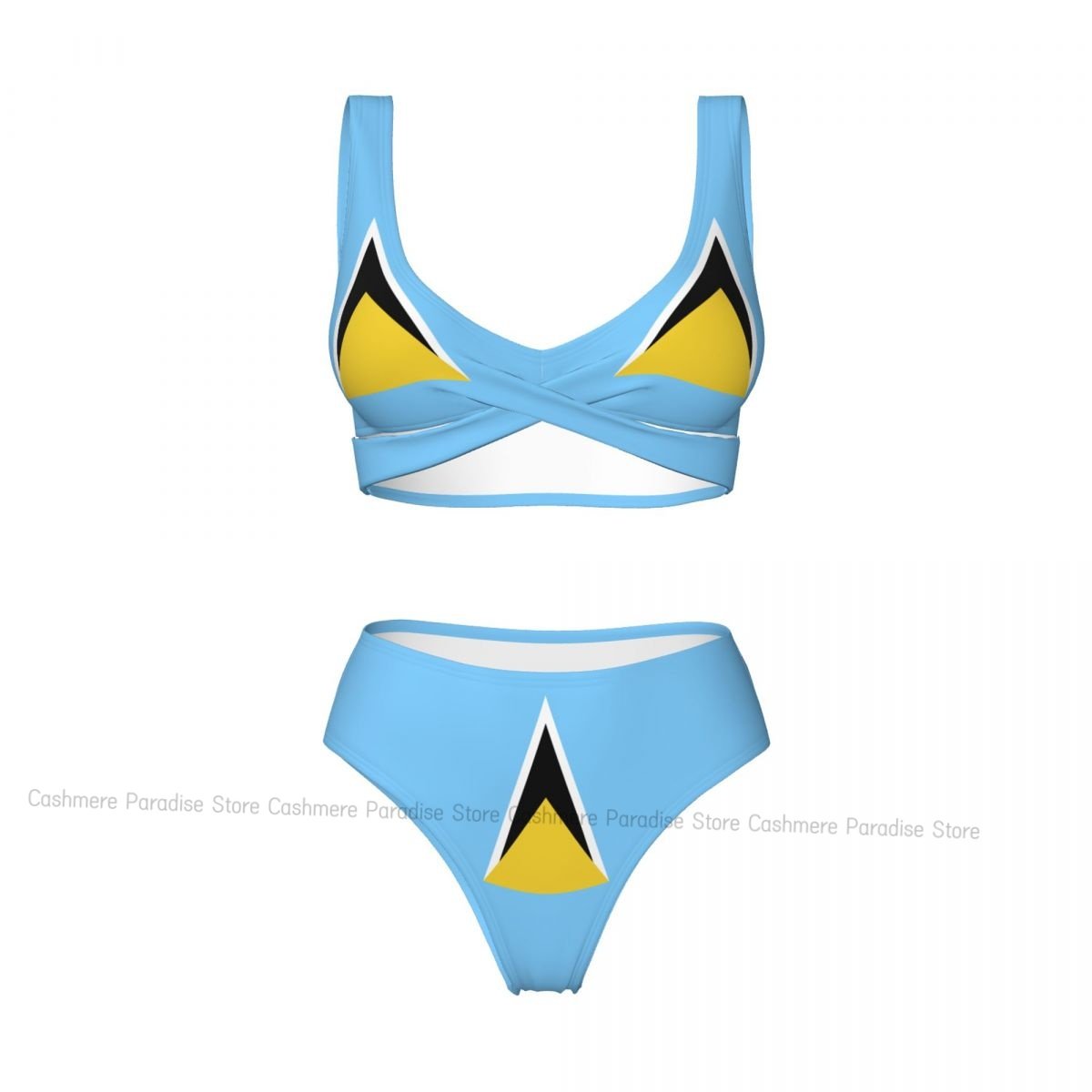Flag Of Saint Lucia Women Bikini Set Swimsuit Push Up Female Swimwear Bathing Suit