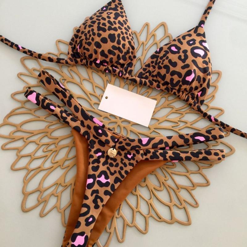 New Bikini Women Swimsuit Beach Vacation Swimwear Leopard Printed Sexy Bikini Set Beachwear Swimsuit