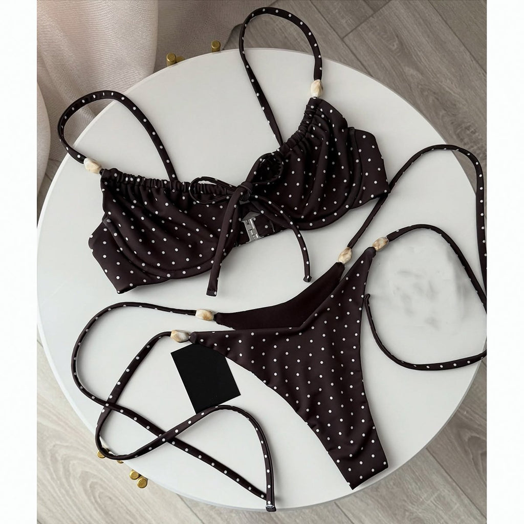 Push Up Bikinis 2026 Sexy Women Swimsuit Swimwear Female Bikini Set Beads Biquini Bathing Suit Dot