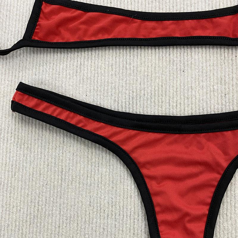 Retro Shoulder Strap Adjustable Backless Simple Summer Split Bikini Y2K Aesthetic Sexy Spice Girl