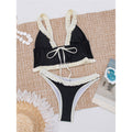 2026 Splicing V Neck Tankini Frilled Bikini Female Swimsuit Women Swimwear Two-pieces Bikini set