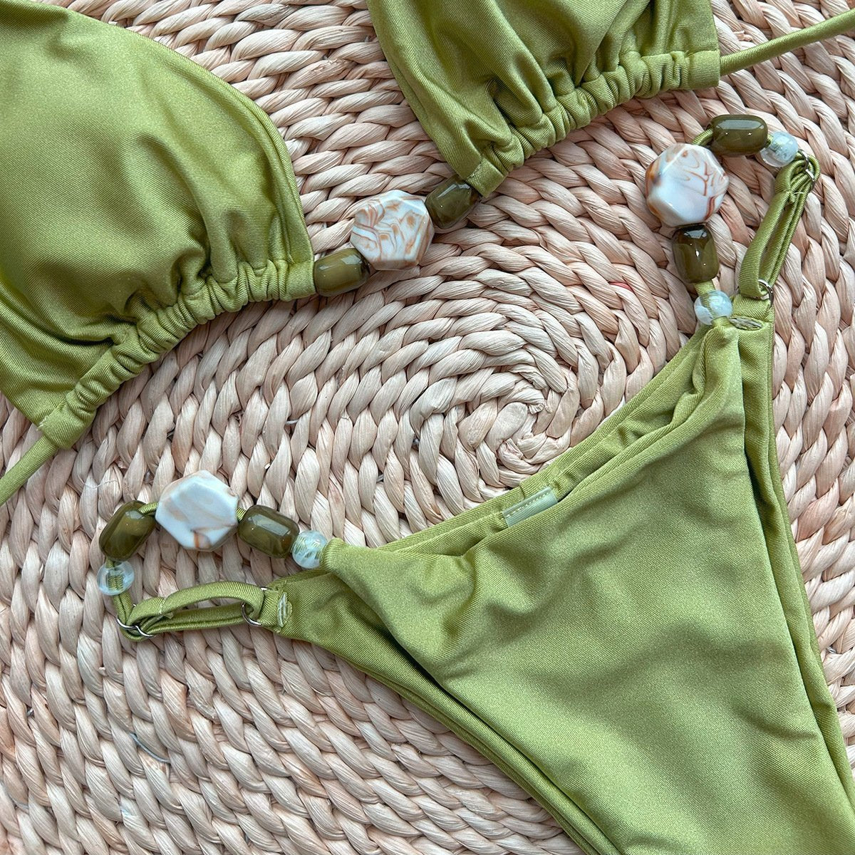 2026 New Bikini Sexy Bikini Solid Color Split Women's Swimsuit