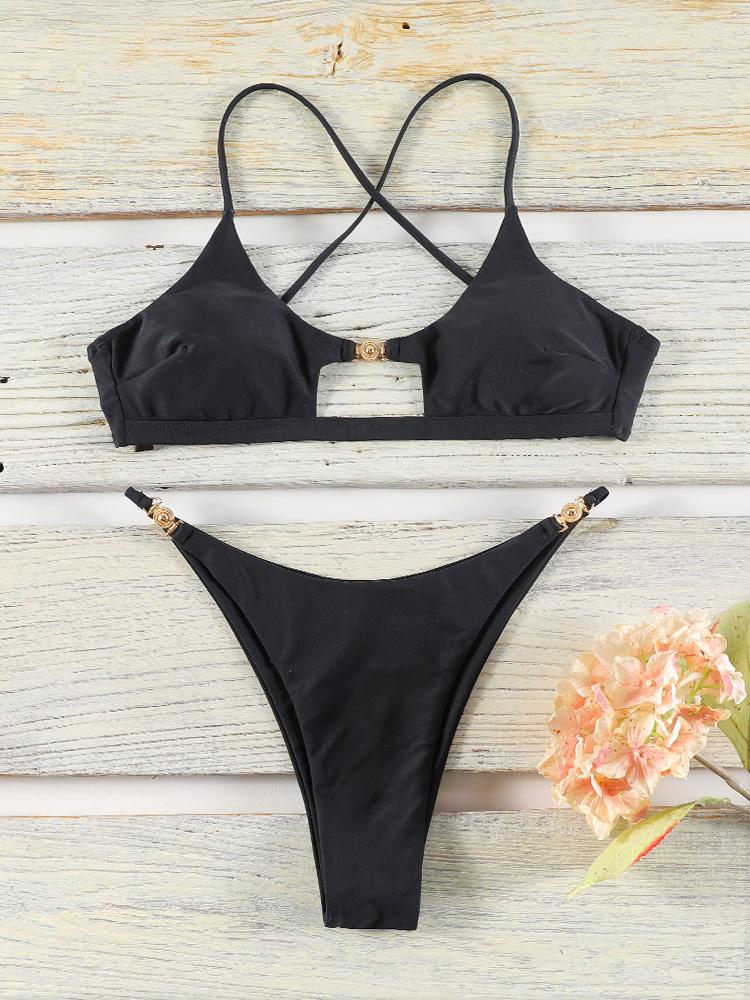 Low Waist Bikinis Solid Bathsuit For Women Sexy Swimsuit 2026 Swimwear Push Up Beachwear Cut Out