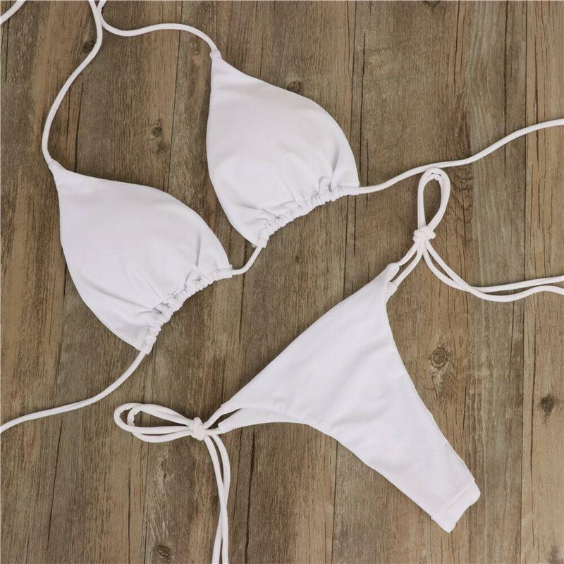 Summer Swimsuit Women Sexy Bikini Set Push-up Padded Bra Thong Two Pieces Swimwear Beachwear Bathing