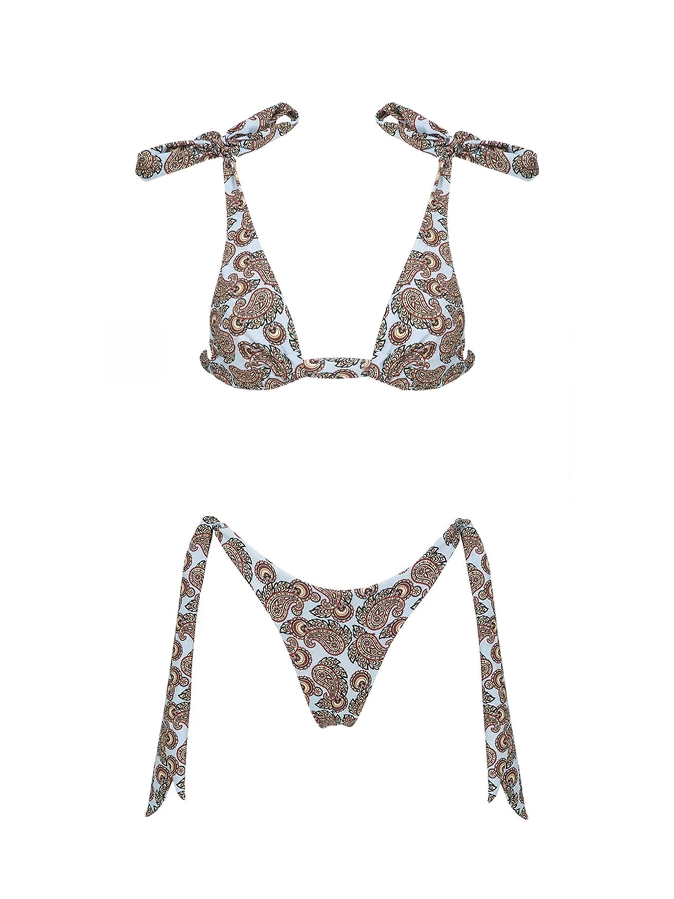 2026 Fashionable Boho Chic Bikini Set with Unique Paisley Design Perfect for Beach Wear and Pool