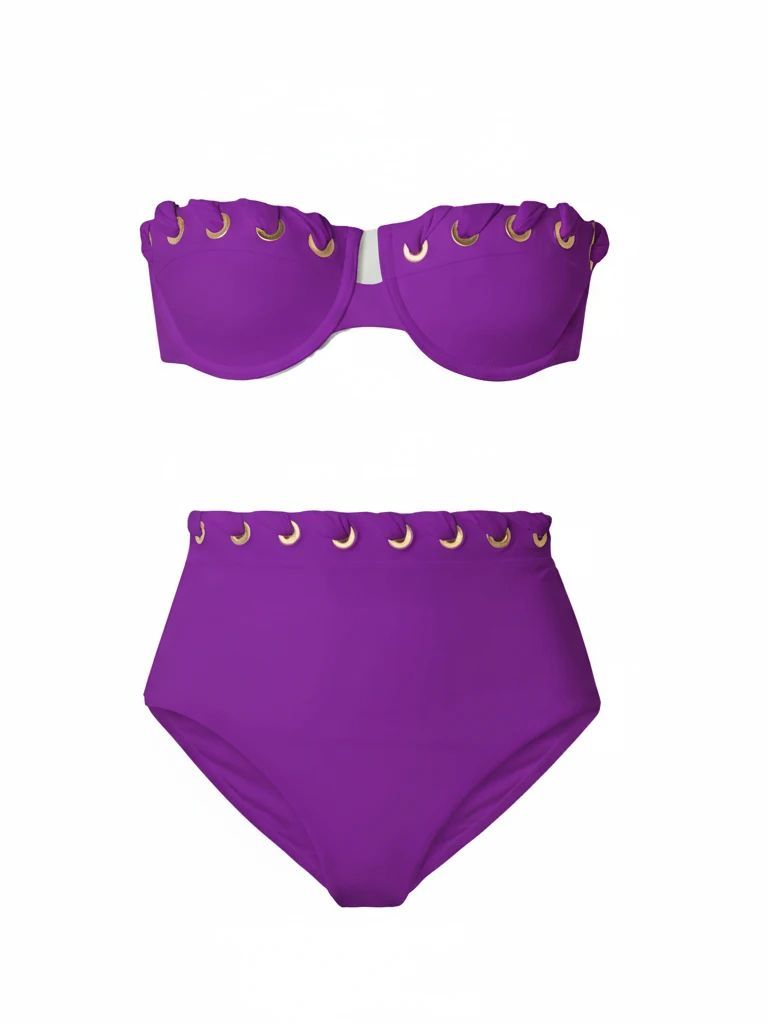 Sexy Underwire Bikini Swimsuit Braid High Waist Swimwear Women Brazilian Bikini Push Up Bathing Suit
