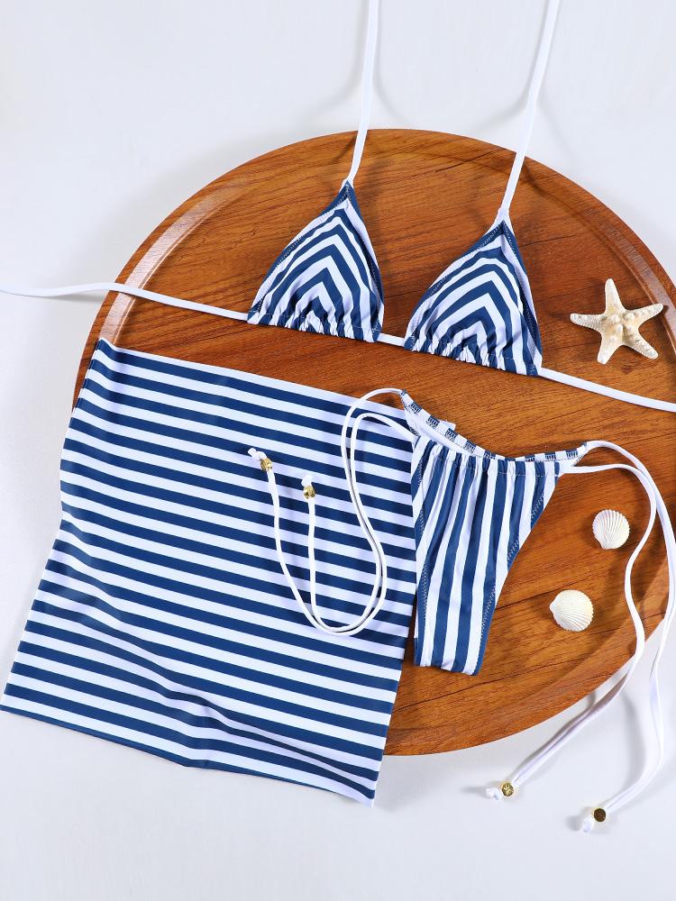 ZRTAK New Arrival Triangle Bikini Women Striped Swimsuit Micro Swimwear Print Bathing Suit Brazilian