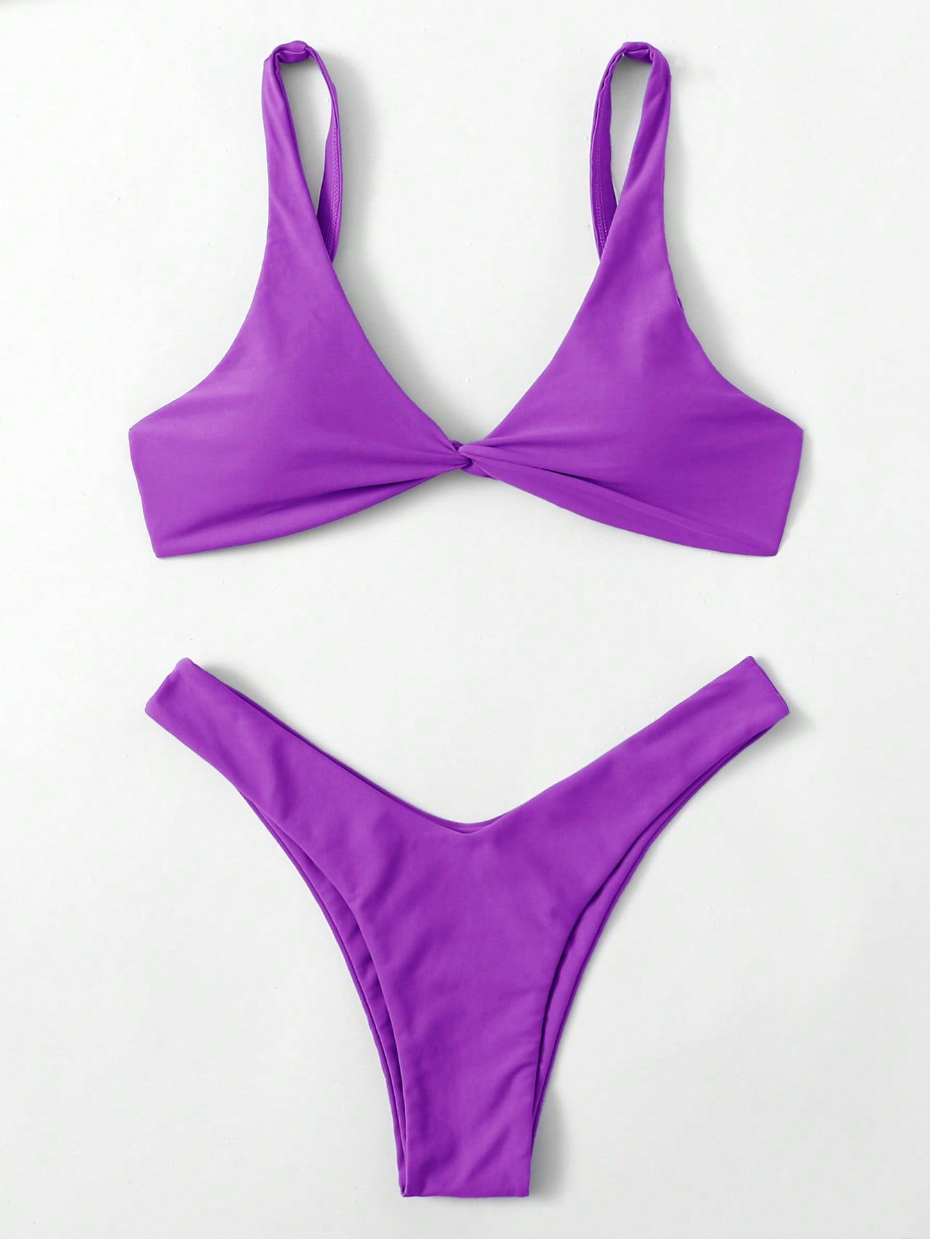 ZTVitality Solid Tie Sexy Bikini 2026 Hot Sale Padded Bra High Leg Bandage Push Up Bikini Set