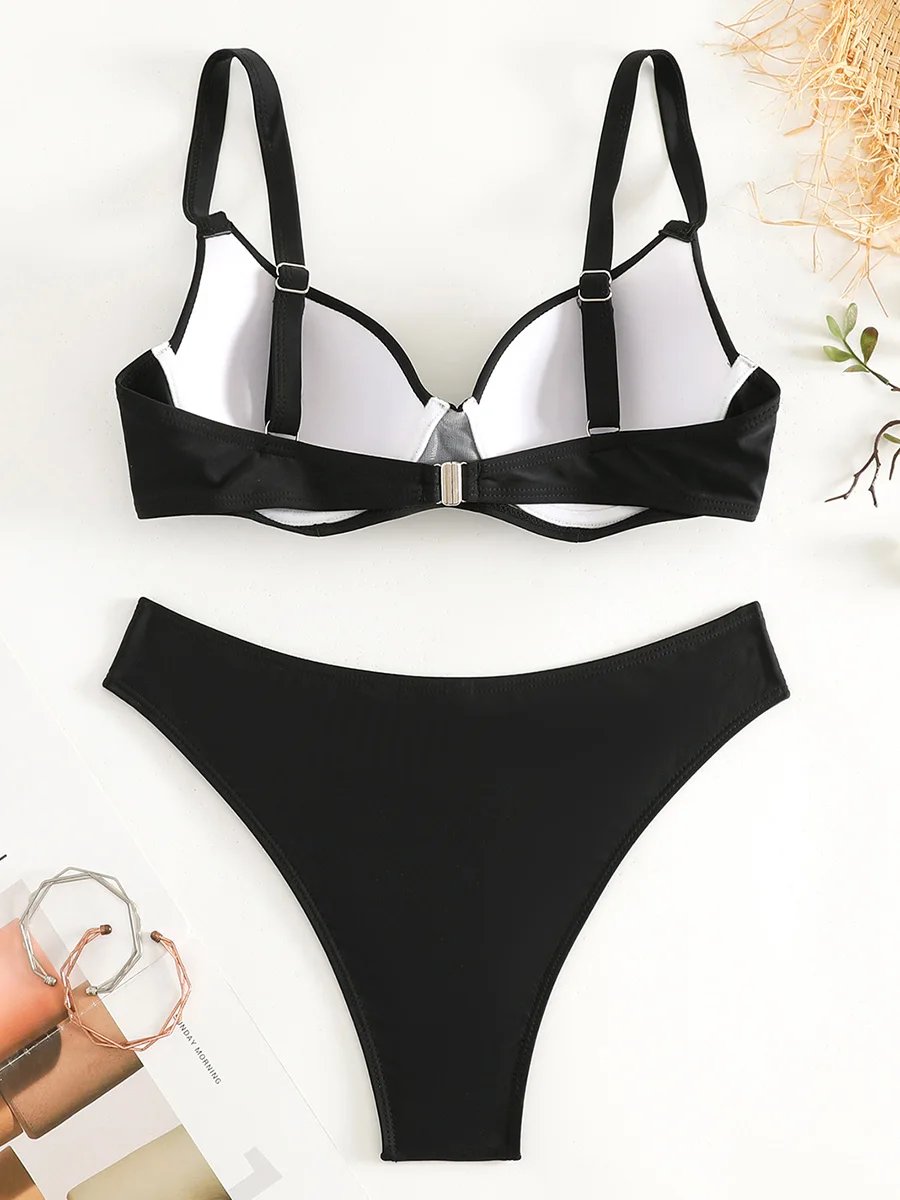 Underwired Bra Cup Brazilian Bikini Female Swimsuit Women Swimwear Two-pieces Bikini Set Push Up