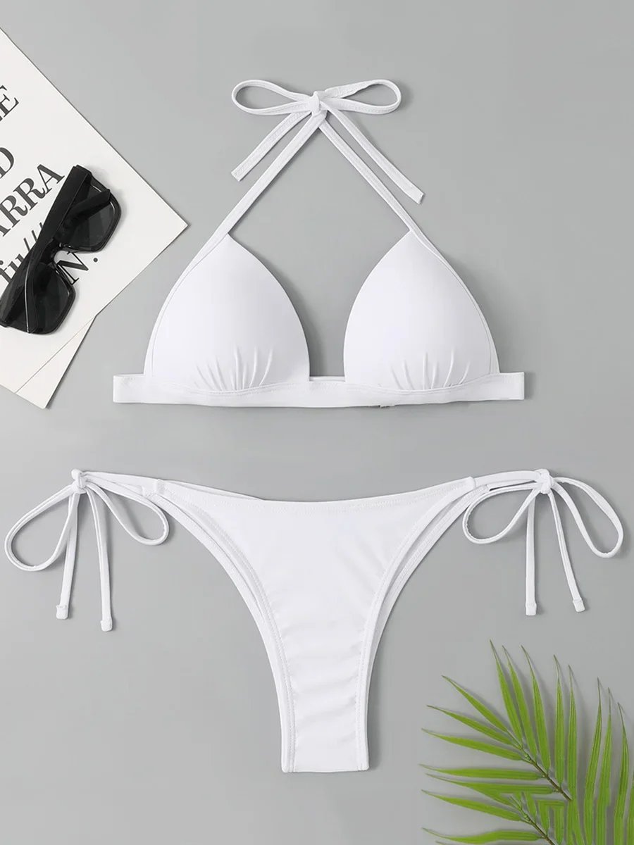 2026 Halter Bra Cup Bikini Women Swimsuit Female Push Up Swimwear Two Pieces Bikini set Brazilian
