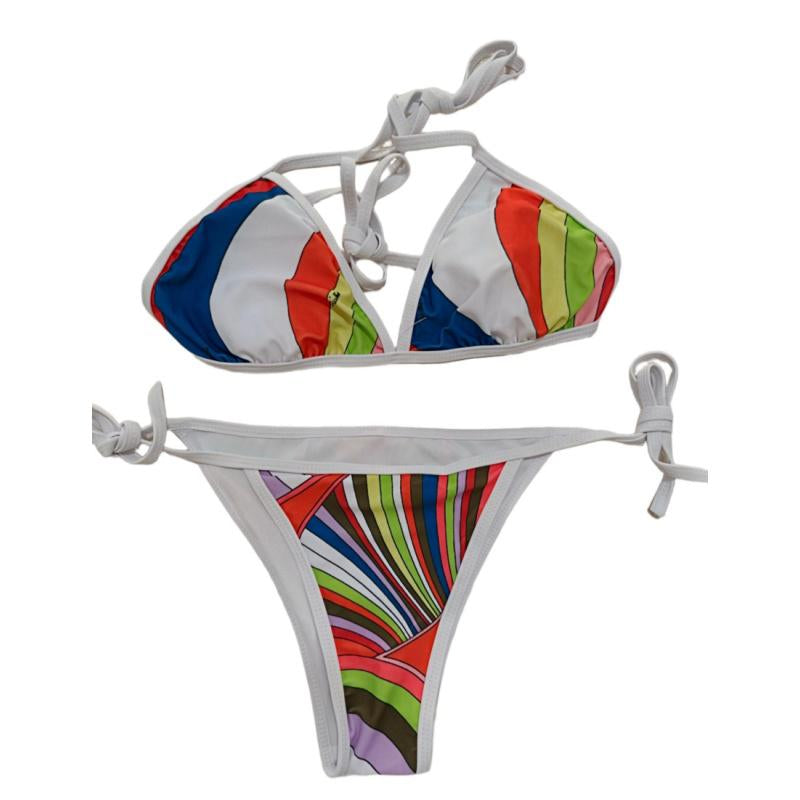 Luxury Design Women's Sexy Small Chest Push-up Kini Set Swimsuit Brand Beach Swimsuit Print