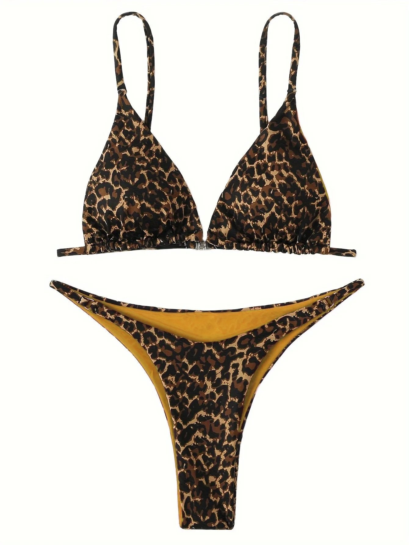 2026 Micro Leopard Bikini Women High Cut Bandage Push Up Swimsuit Sexy Bathing Suit Padded Thong