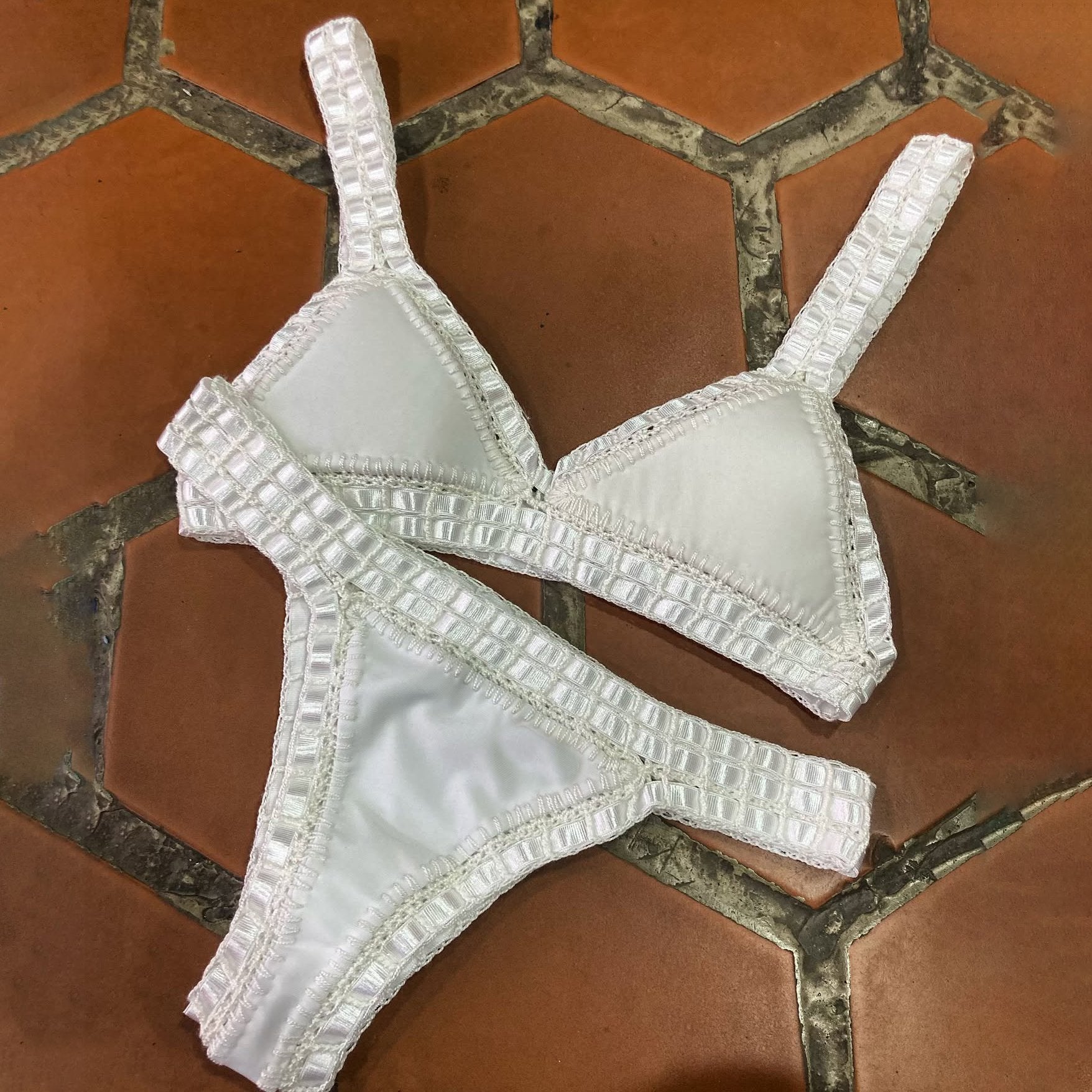 Pink Crochet Bikini 2026 Sexy Women Swimsuit Female Swimwear Micro Bikini Set Bandeau Swimming Suit