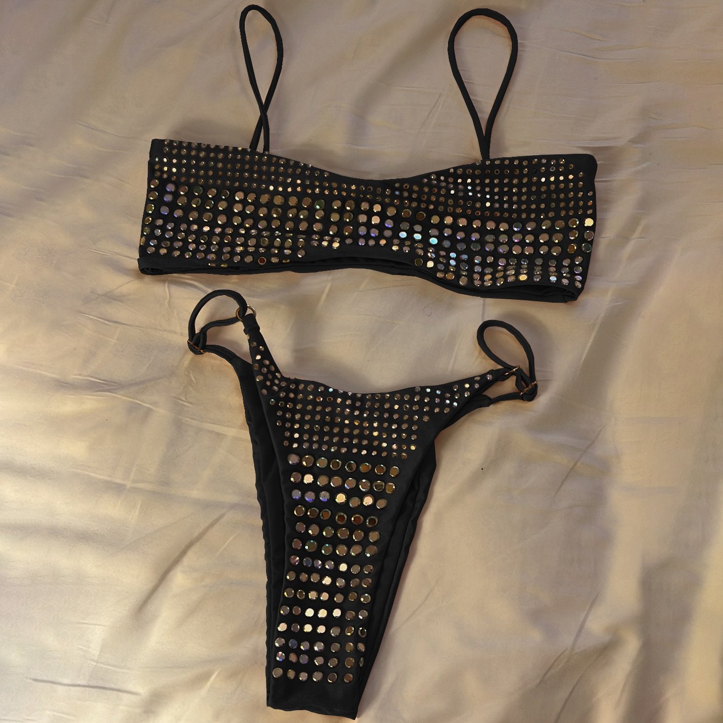 2026 Diamond Bikini Sexy Women Swimsuit Bandeau Biquini Push Up Swimwear Female Shiny Bathing Suits