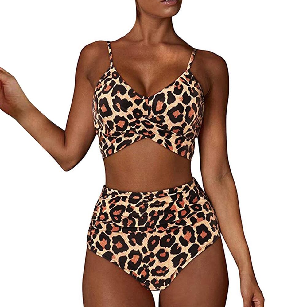 Hot 12 Colors Women Slim Bikini Sets High Waisted Sexy Swimwear 2 Pieces 2026 Solid/Floral Ruched