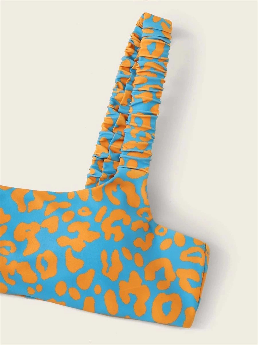 Sexy Micro Bikini 2026 Women Orange Leopard Push Up Padded Thong Swimsuit Female Cut Out Bathing