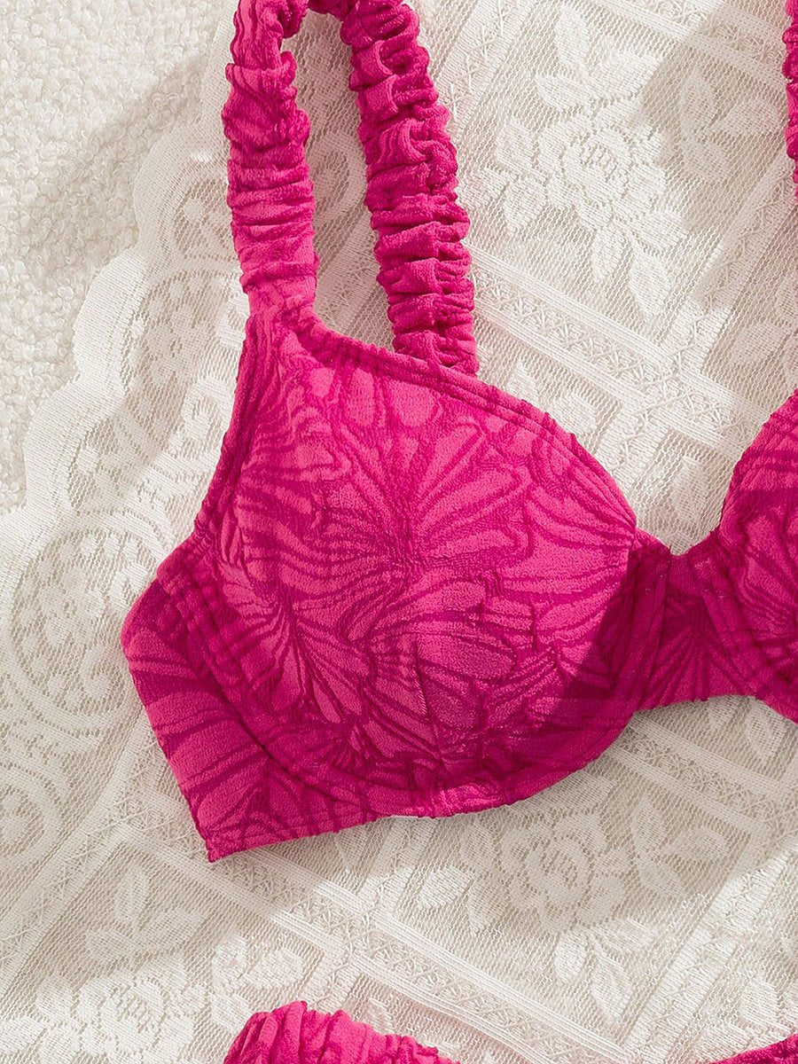 S - XL Printed Underwired Bikini Women Swimwear Female Swimsuit Two-pieces Bikini Set High Cut