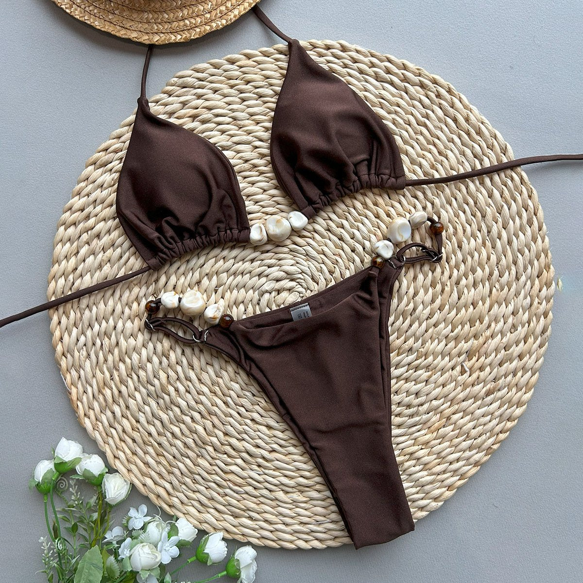 2026 New Bikini Sexy Bikini Solid Color Split Women's Swimsuit