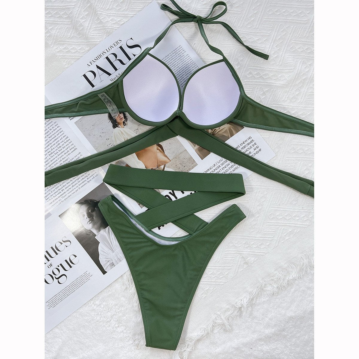 Push Up Bikini 2026 Women Swimsuit Bandage Solid Brazilian Bikini Set High Waist Female Swimwear