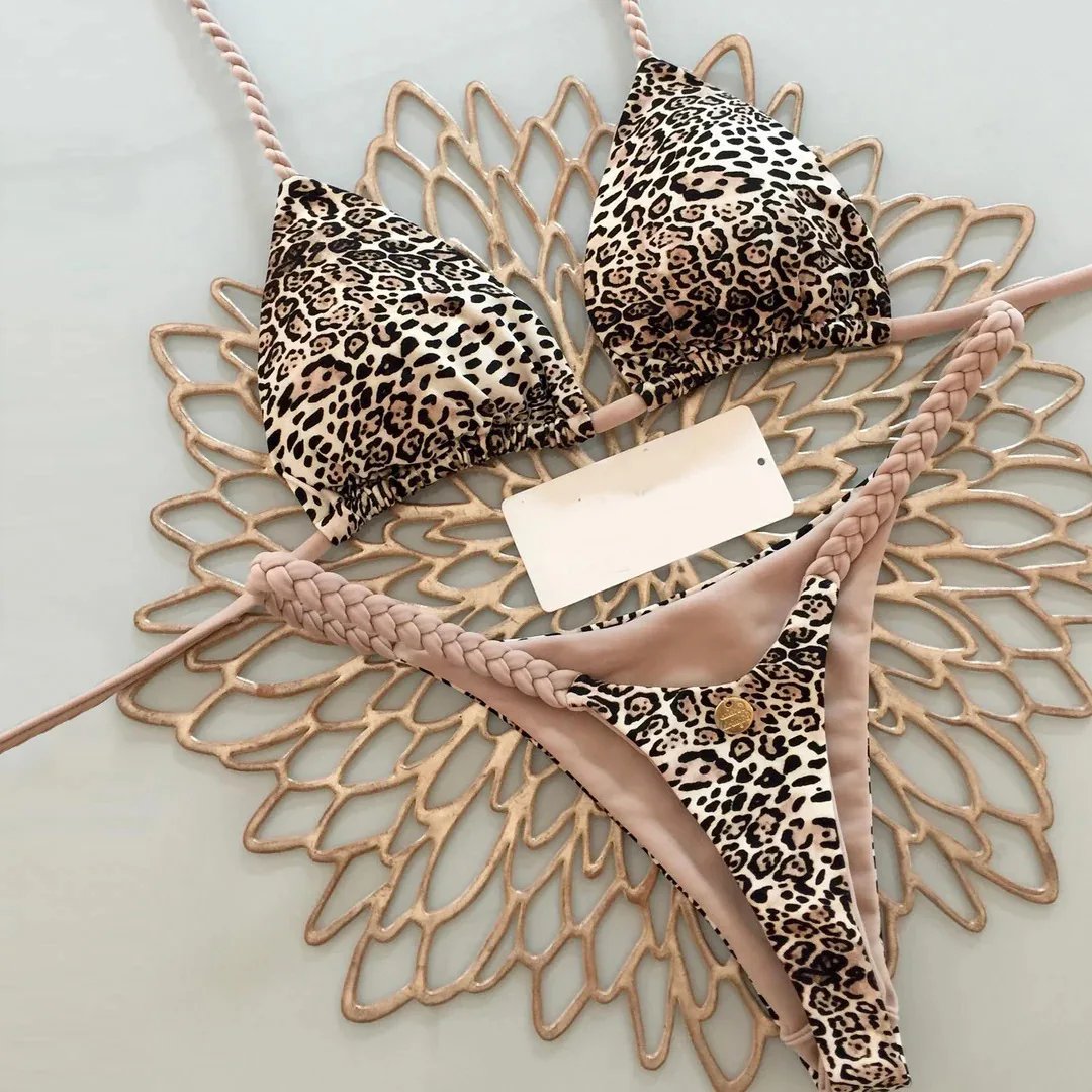 New Bikini Women Swimsuit Beach Vacation Swimwear Leopard Printed Sexy Bikini Set Beachwear Swimsuit