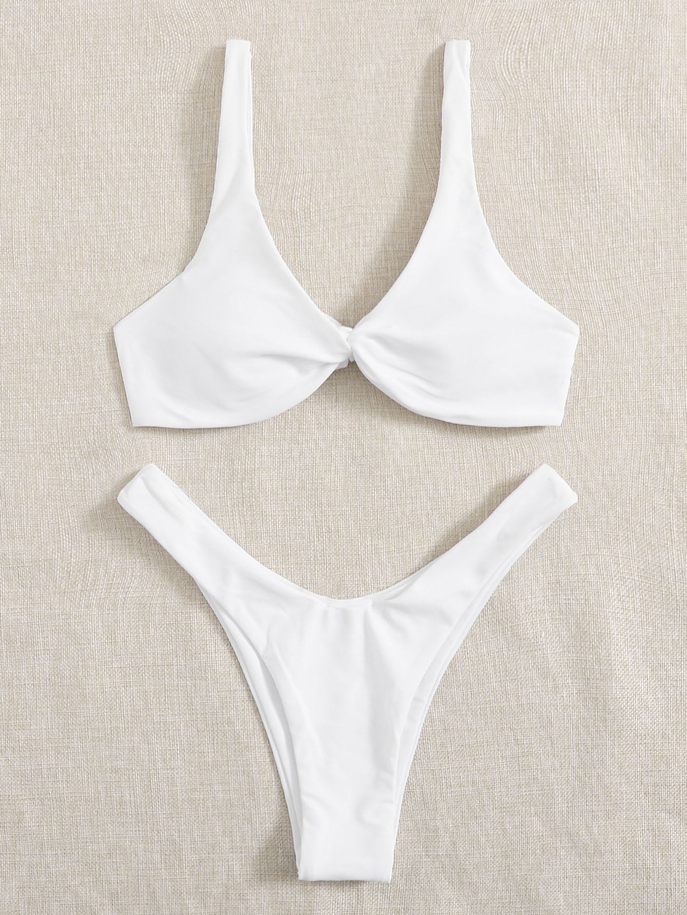 ZTVitality Solid Tie Sexy Bikini 2026 Hot Sale Padded Bra High Leg Bandage Push Up Bikini Set