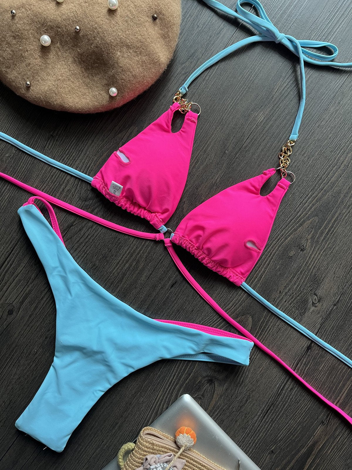 Para Praia Sexy Multicolor Push Up Swimwear Women Brazilian Bikini 2026 Swimsuit Halter Biquini