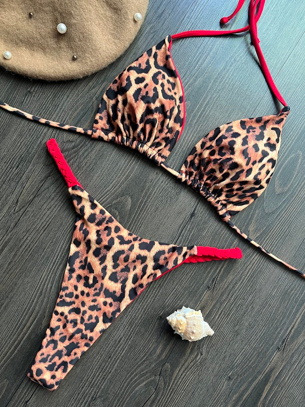 RUOTONGSEPT Swimwear Women Leopard Print Brazilian Bikini Set Sexy Thong Swimsuit Two Pieces Bathing