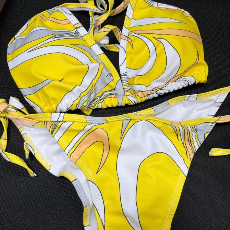 Luxury Design Women's Sexy Small Chest Push-up Kini Set Swimsuit Brand Beach Swimsuit Print