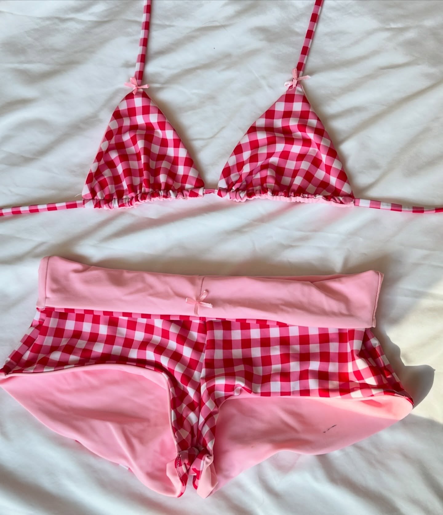 Women Halter Neck Triangle Bikini Sets Vintage 90s Aesthetic Bathing Suits Summer Boy Shorts