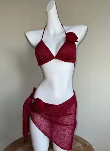 Sexy Lace Up Back Two Piece Bikini Set High Cut Leg Push Up Tops Stylish Swimwear Beach Bathing Suit