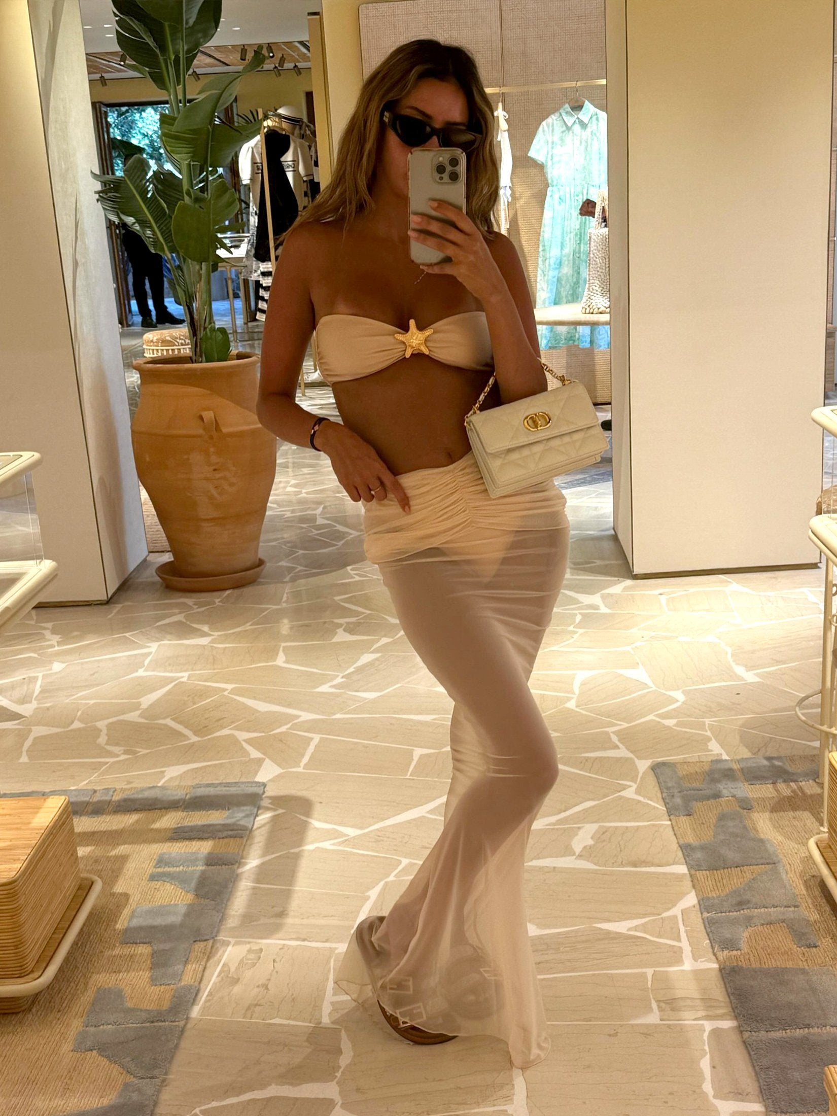 2026 Summer 3 Piece Bikini Sets Strapless Bikini Top With Half Long Skirt Cover ups Beach Wear