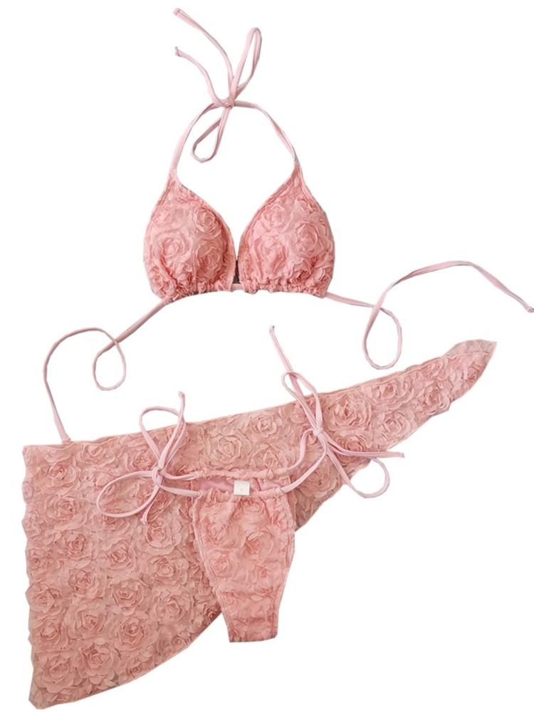 Bikini Bodysuit Swimwear Women With Skirt Bathing Suit Summer New Ruffle Splice Print Beachwear