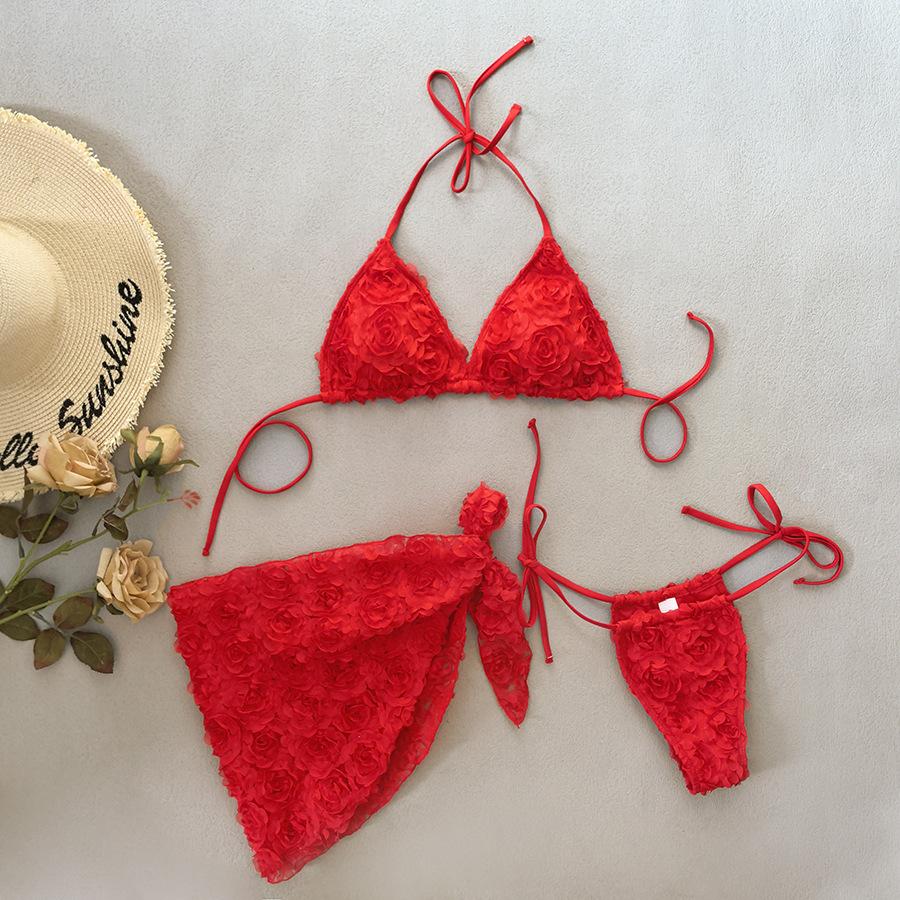 Bikini Bodysuit Swimwear Women With Skirt Bathing Suit Summer New Ruffle Splice Print Beachwear