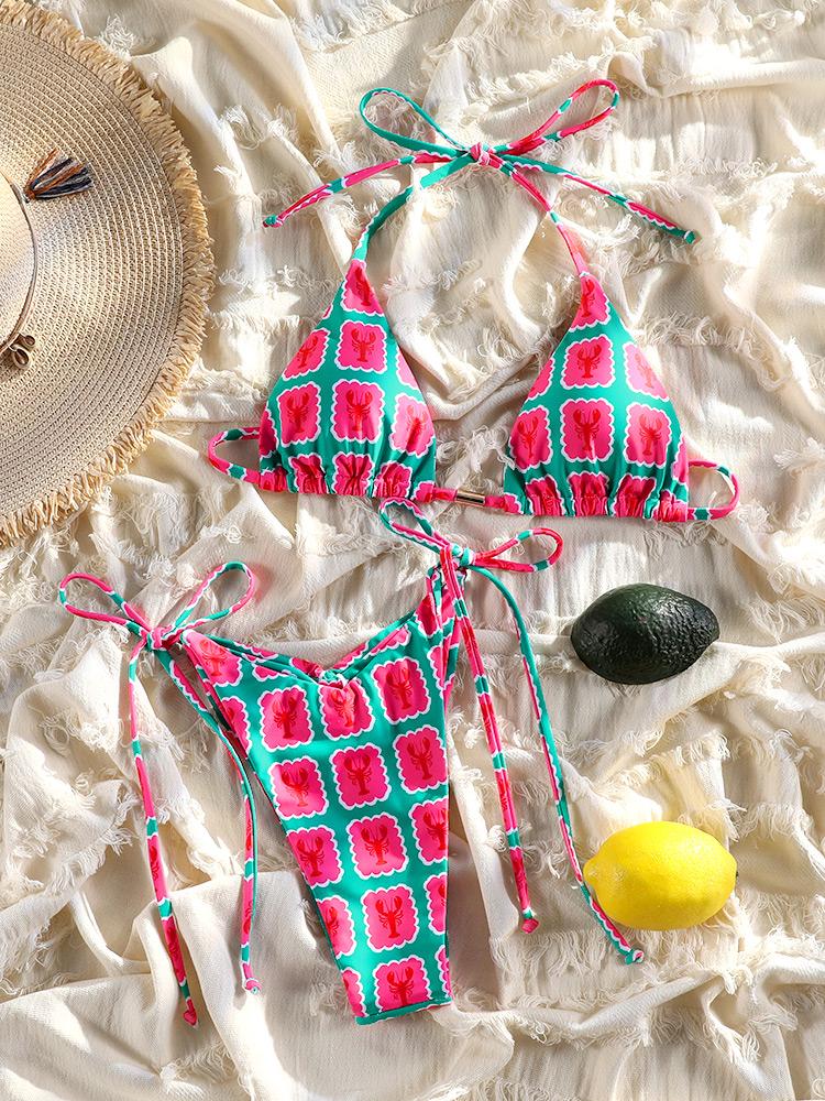 Print Bikini Set Sexy Swimsuit Bandage Swimwear Women's Two Piece Suit 2026 Bathsuits Summer