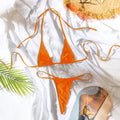 Sexy Female Swimming Suit Tie Straps Swimwear Solid Color Thong Shorts with Triangle Bra Women Beach