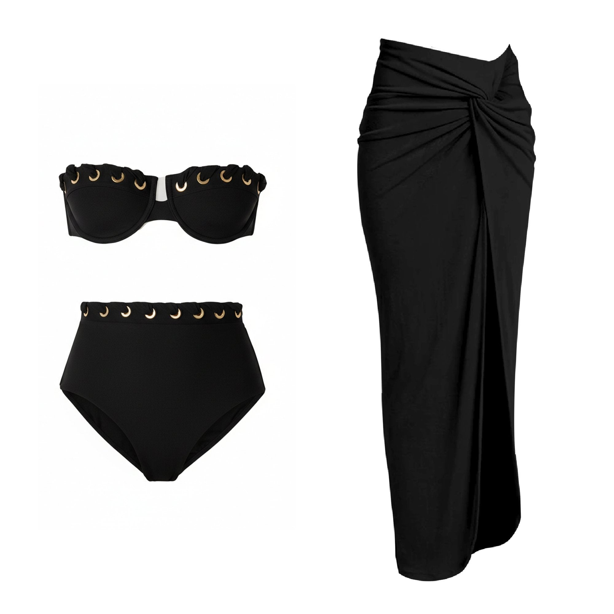 Sexy Underwire Bikini Swimsuit Braid High Waist Swimwear Women Brazilian Bikini Push Up Bathing Suit