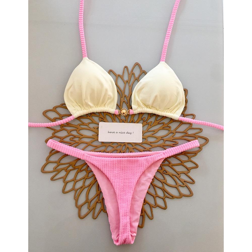 Micro Bikinis 2026 Push Up Women Swimsuits Sexy Swimwear Brazilian Bikini Set Thong Biquini Solid