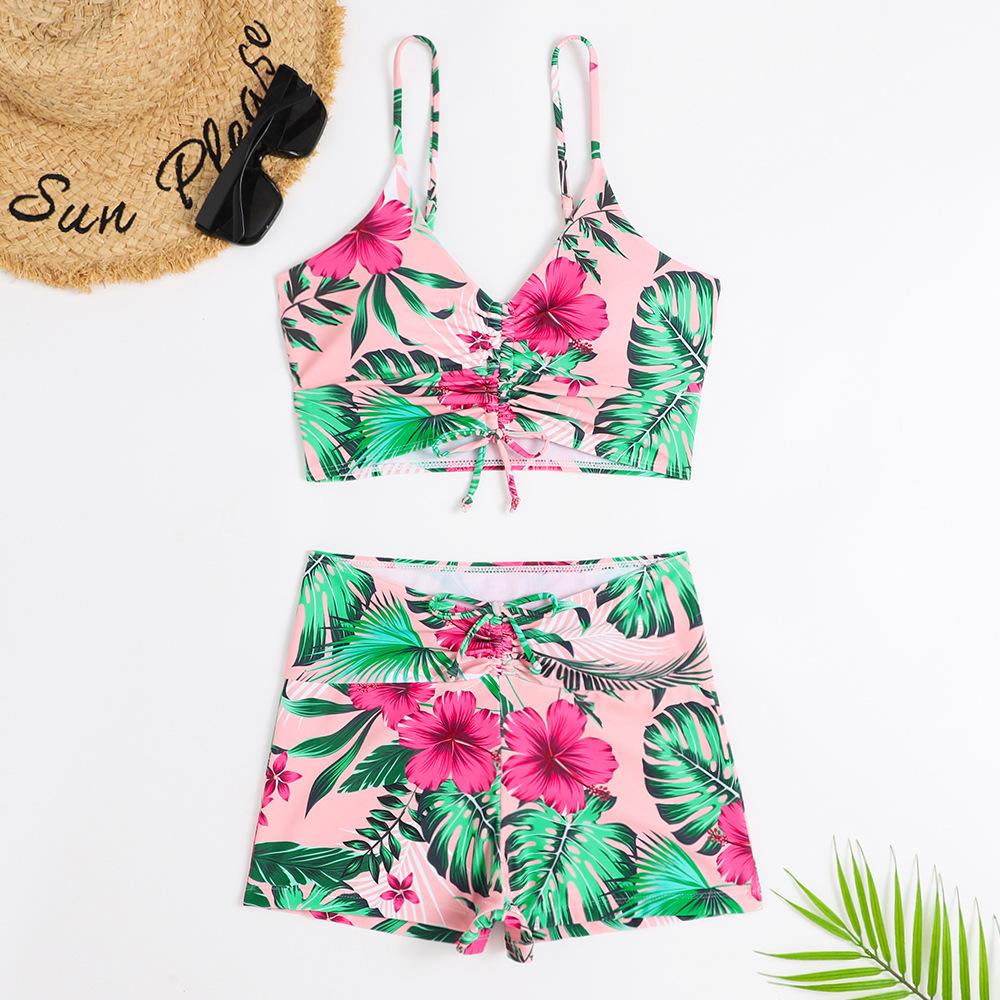 2026 High Waist Bikini Swimsuit Women Push Up Bikini Floral Swimsuit Print Bikini boxers Swimwear