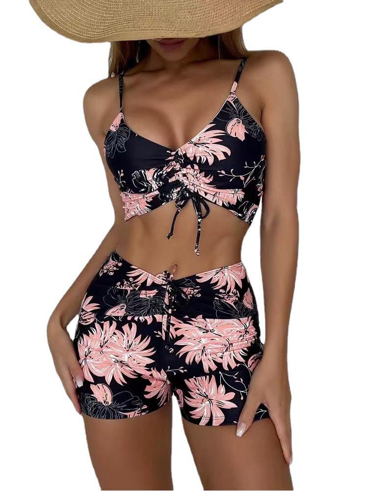 2026 High Waist Bikini Swimsuit Women Push Up Bikini Floral Swimsuit Print Bikini boxers Swimwear