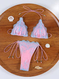Sexy Hollow Lace Bikinis Patchwork Swimsuit Women Bathing Suits Bandage Swimwear Mujer Beachwear