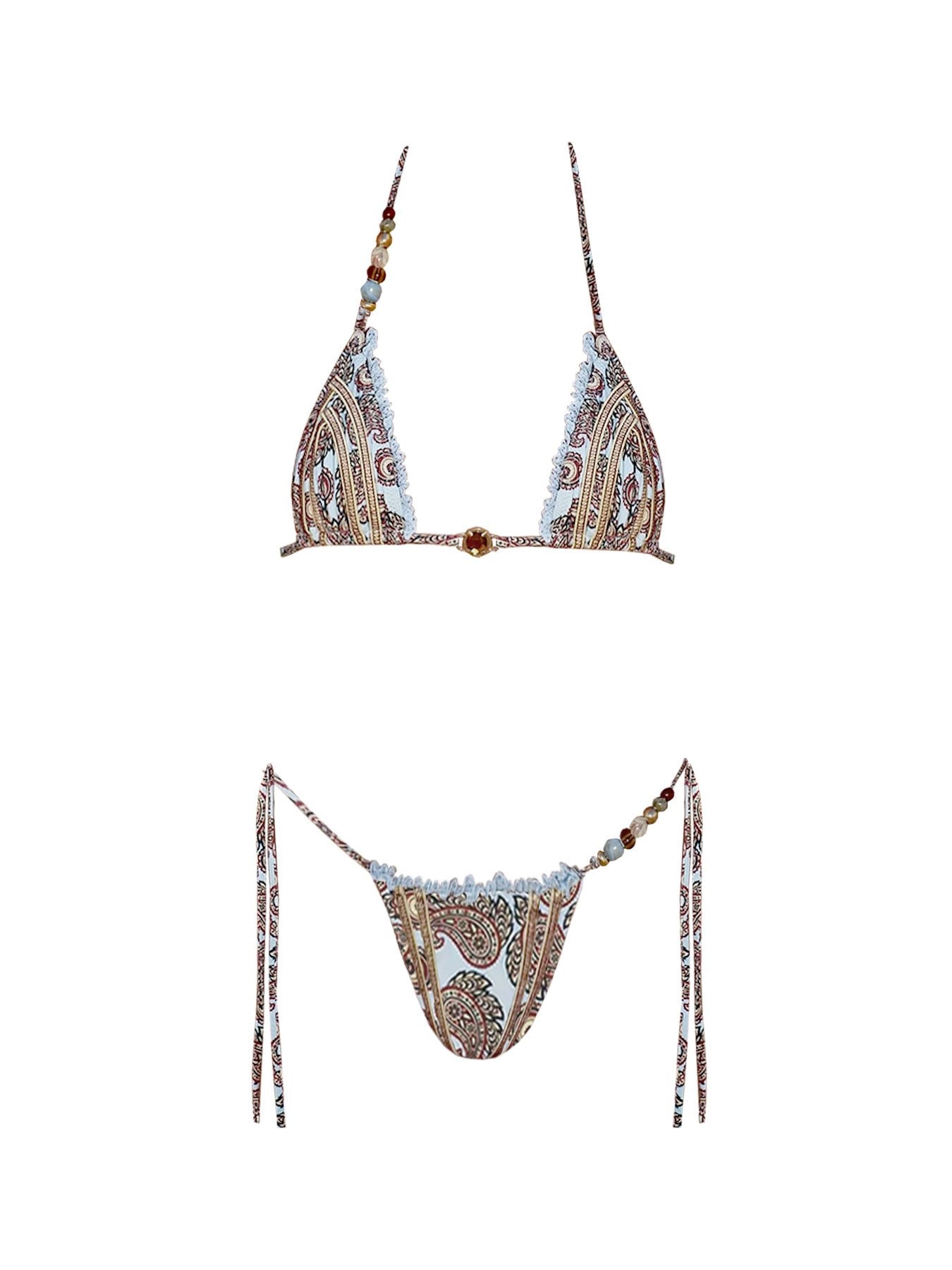 2026 Fashionable Boho Chic Bikini Set with Unique Paisley Design Perfect for Beach Wear and Pool