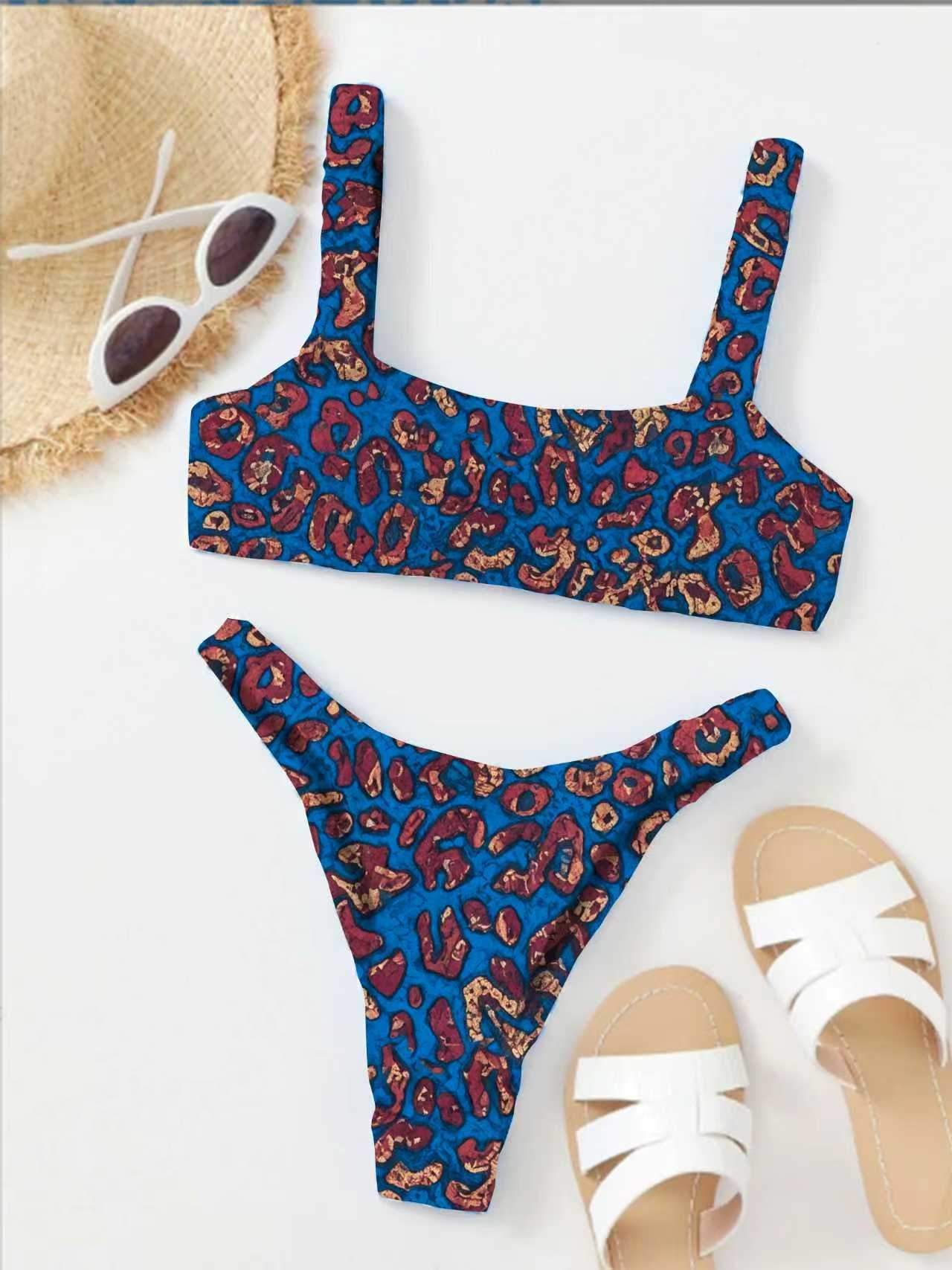 Sexy Micro Bikini 2026 Women Orange Leopard Push Up Padded Thong Swimsuit Female Cut Out Bathing