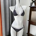 Y2k Sweet Cherry Patchwork Bikini Set Women Sexy Beach Style Polka Dot Print Vacation Pool Party Hot