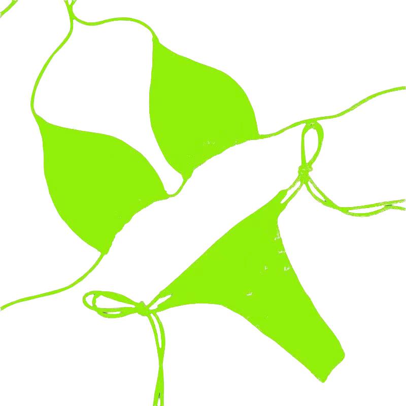 Solid Color Tie-Side G-String Bikini Set Breathtaking Bathing Suit with Feminine Bandage Design Sexy